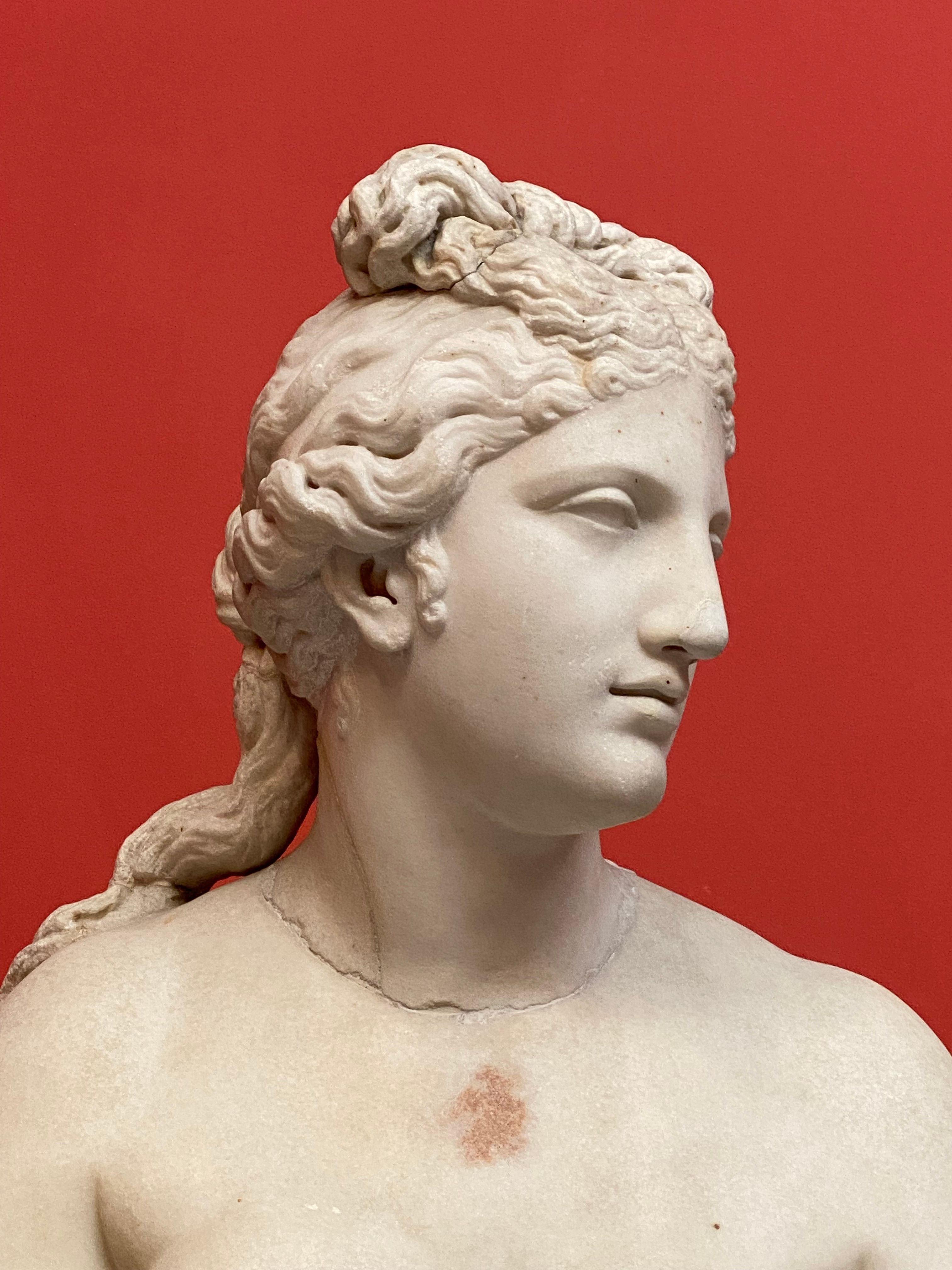 Elegant Marble Sculpture on Red Background · Free Stock Photo