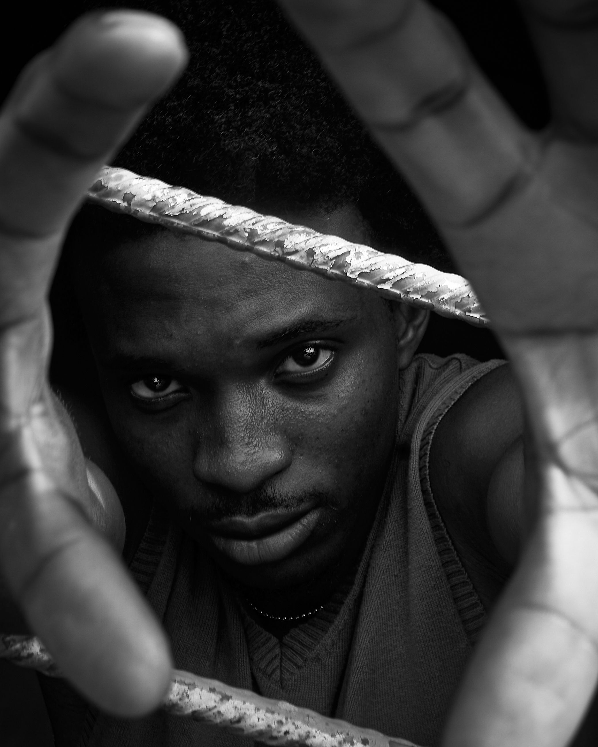 Dramatic Black and White Portrait of a Man · Free Stock Photo