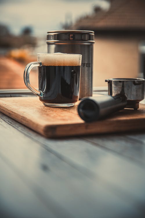 Clear Glass Mug With Black Coffee