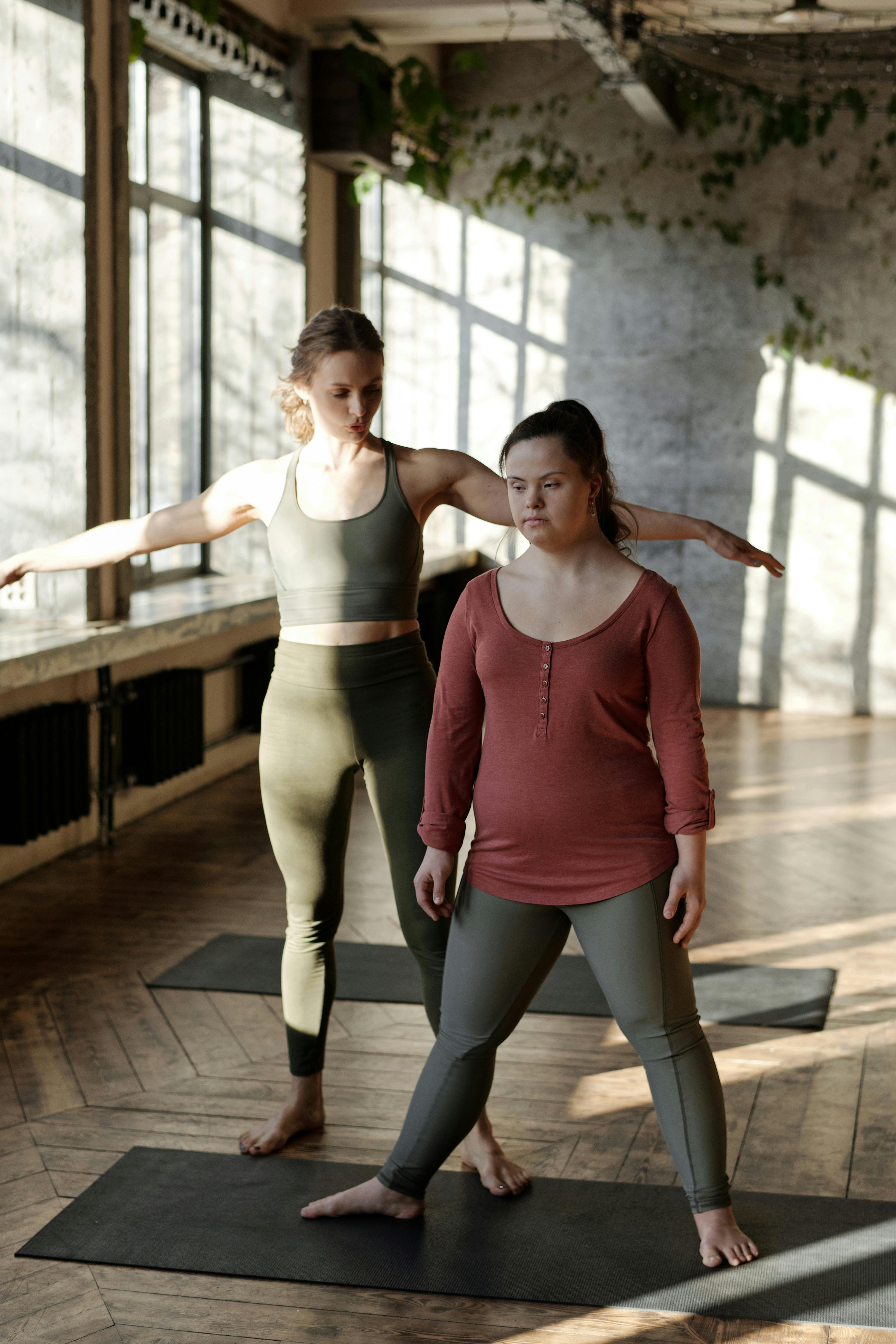 photo of women doing stretching exercise