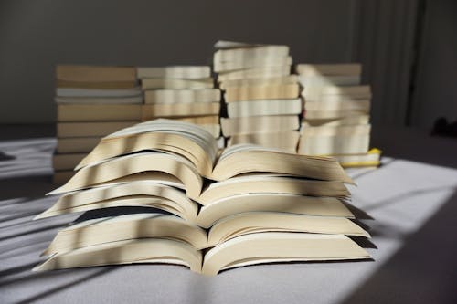 Free Pile of Books on the Table Stock Photo