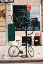 Bikes Locked Up on a Post