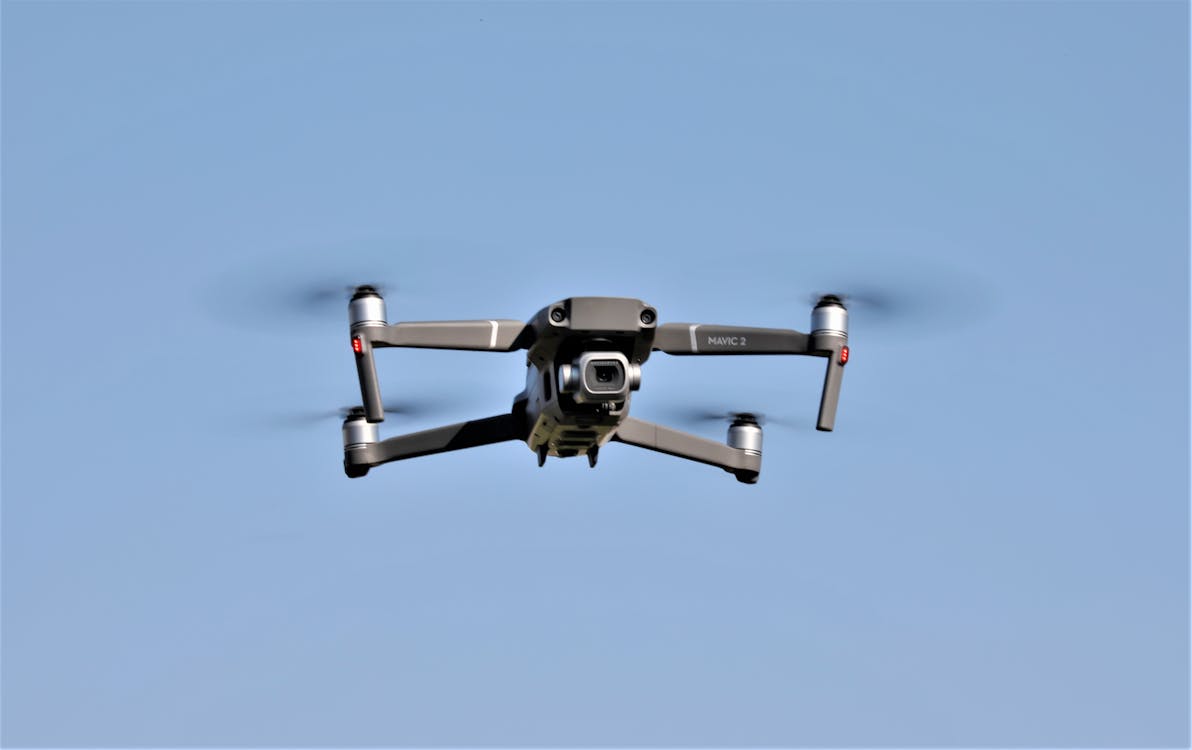 Free Black and Gray Drone Flying in the Sky Stock Photo