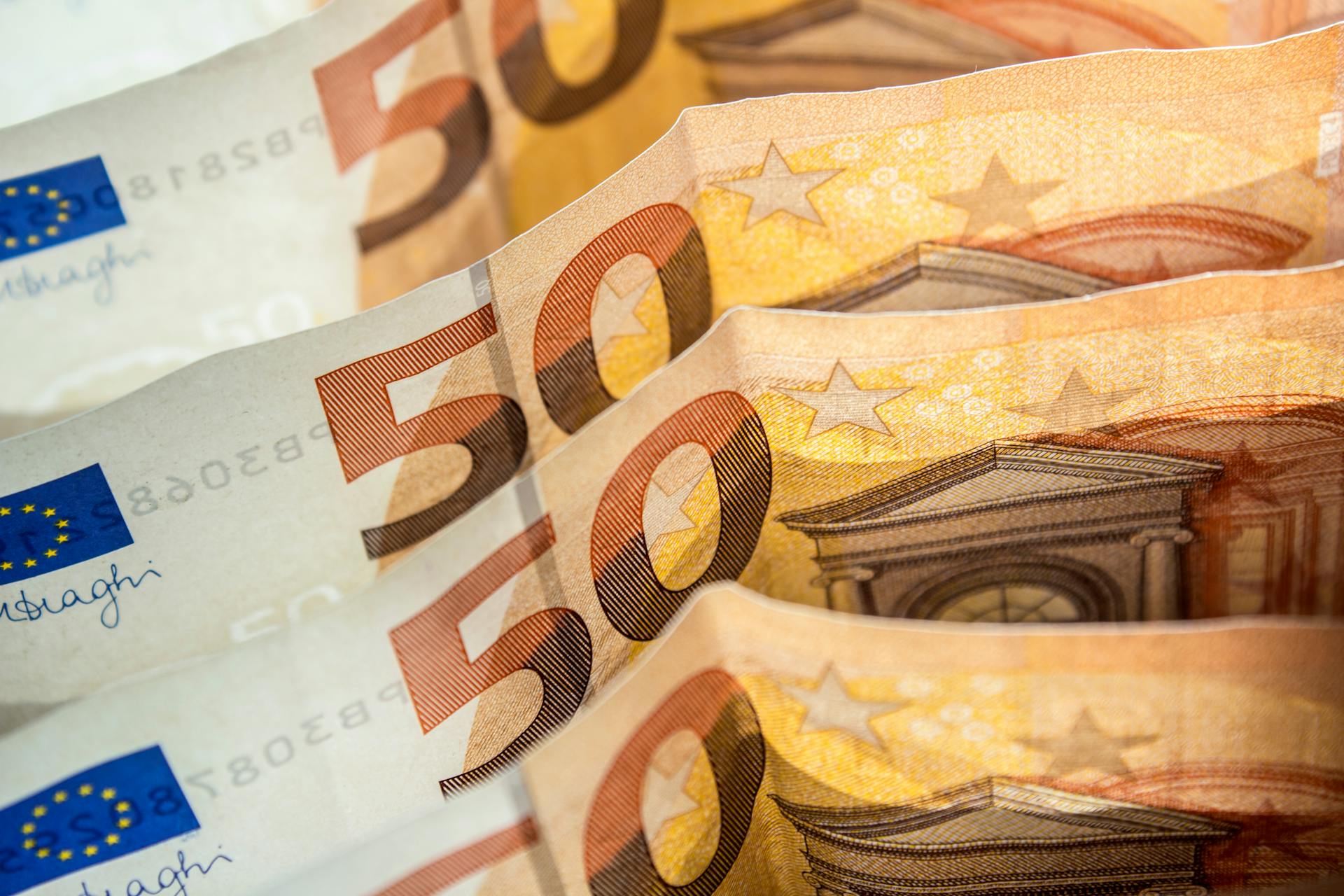 Close-Up Photo of Fifty Euro Notes