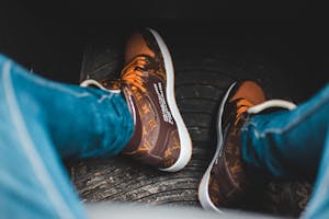 Person Wearing Brown Shoes