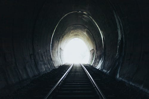 Free Tunnel With Black Railway Stock Photo