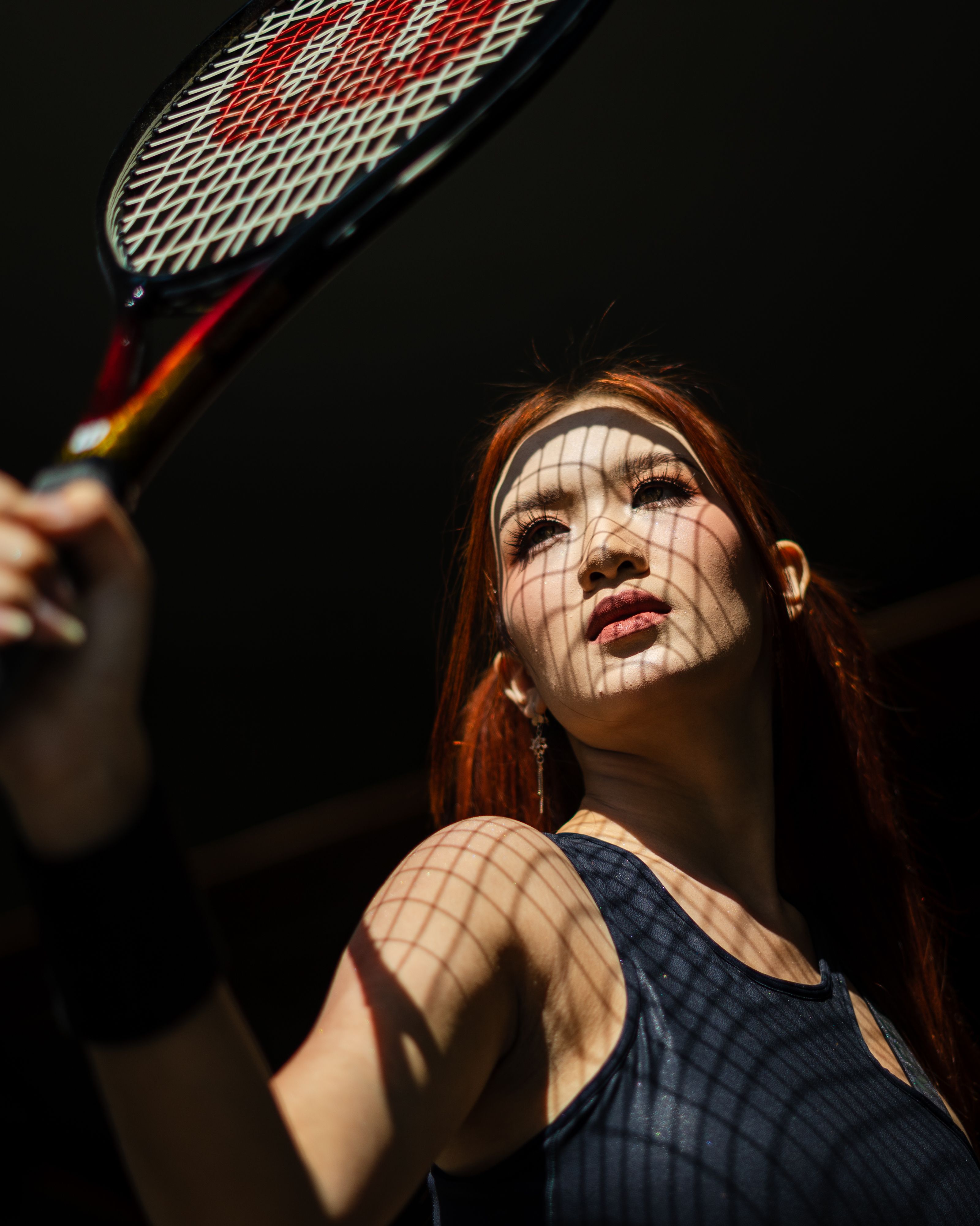 Dynamic Tennis Portrait with Shadow Play · Free Stock Photo