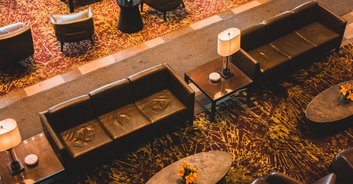 Empty hotel lobby at night, the scene many travelers face when they are walked to another property
