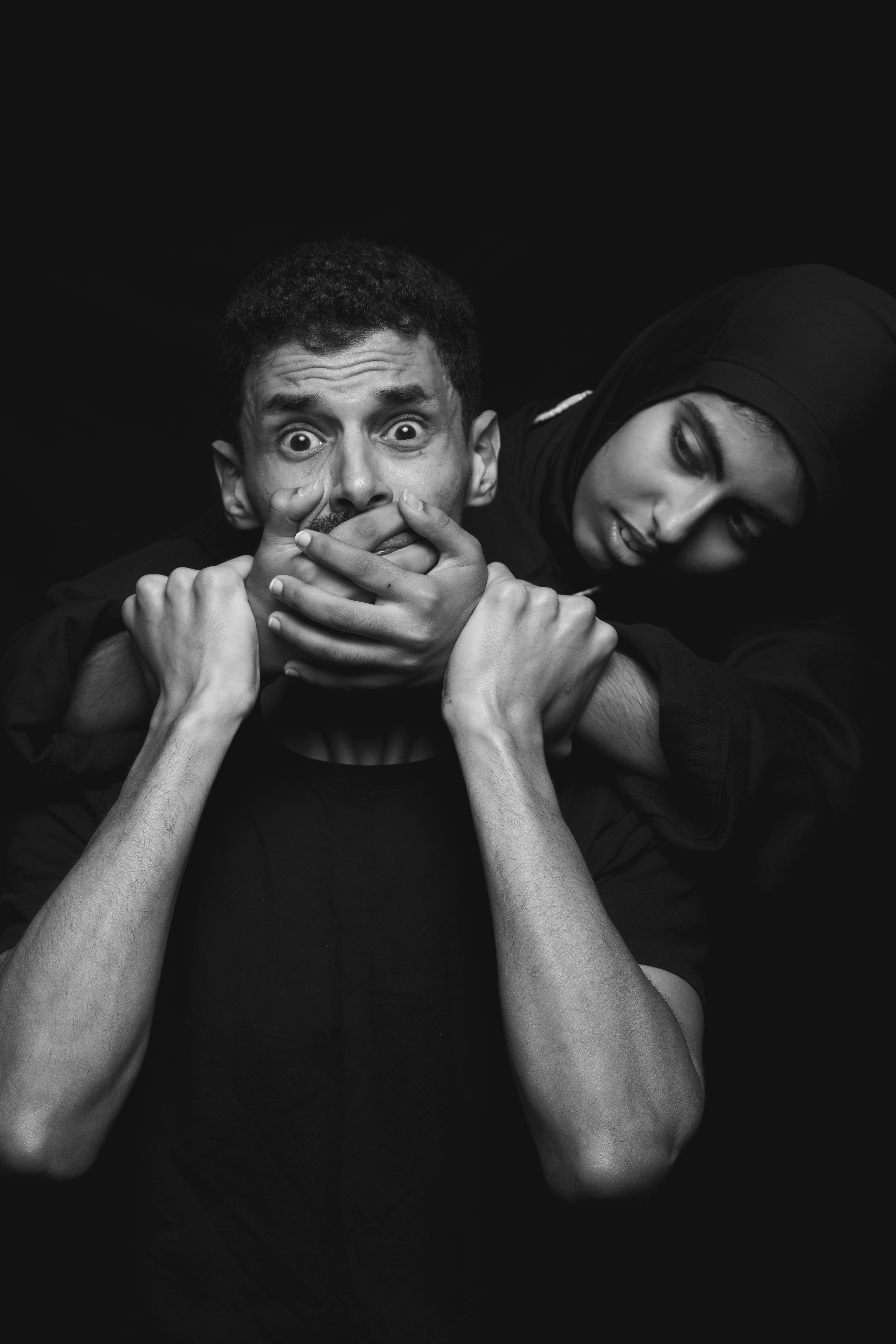 Dramatic Black and White Expressionist Portrait · Free Stock Photo