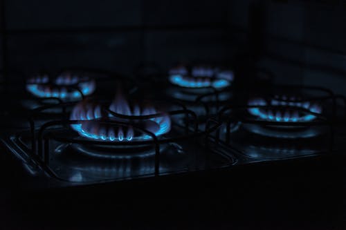 Free Black and Blue Gas Stove Stock Photo