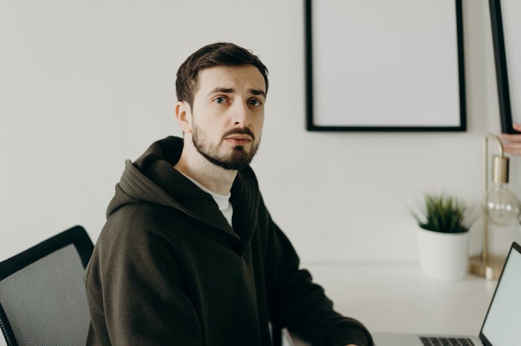 Man In Black Zip Up Jacket