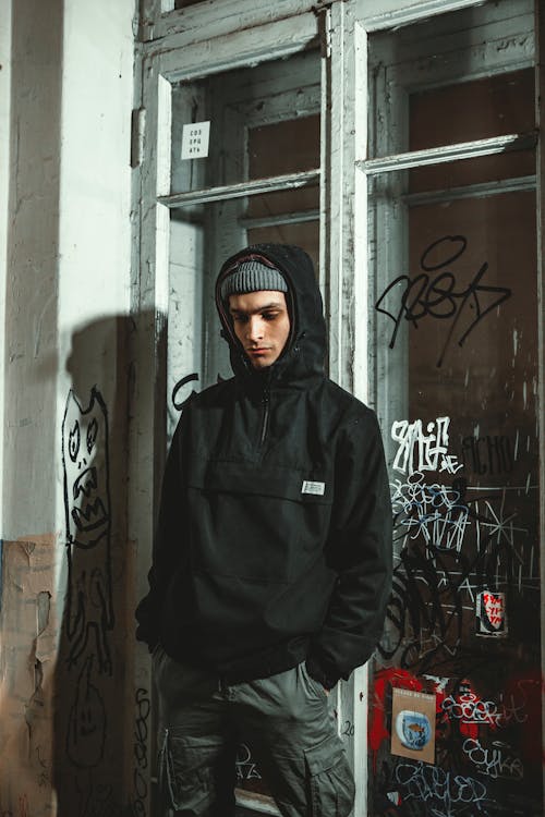 Photo Of Man Wearing Black Hoodie