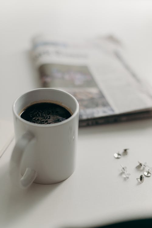 Free White Ceramic Mug on White Table Stock Photo