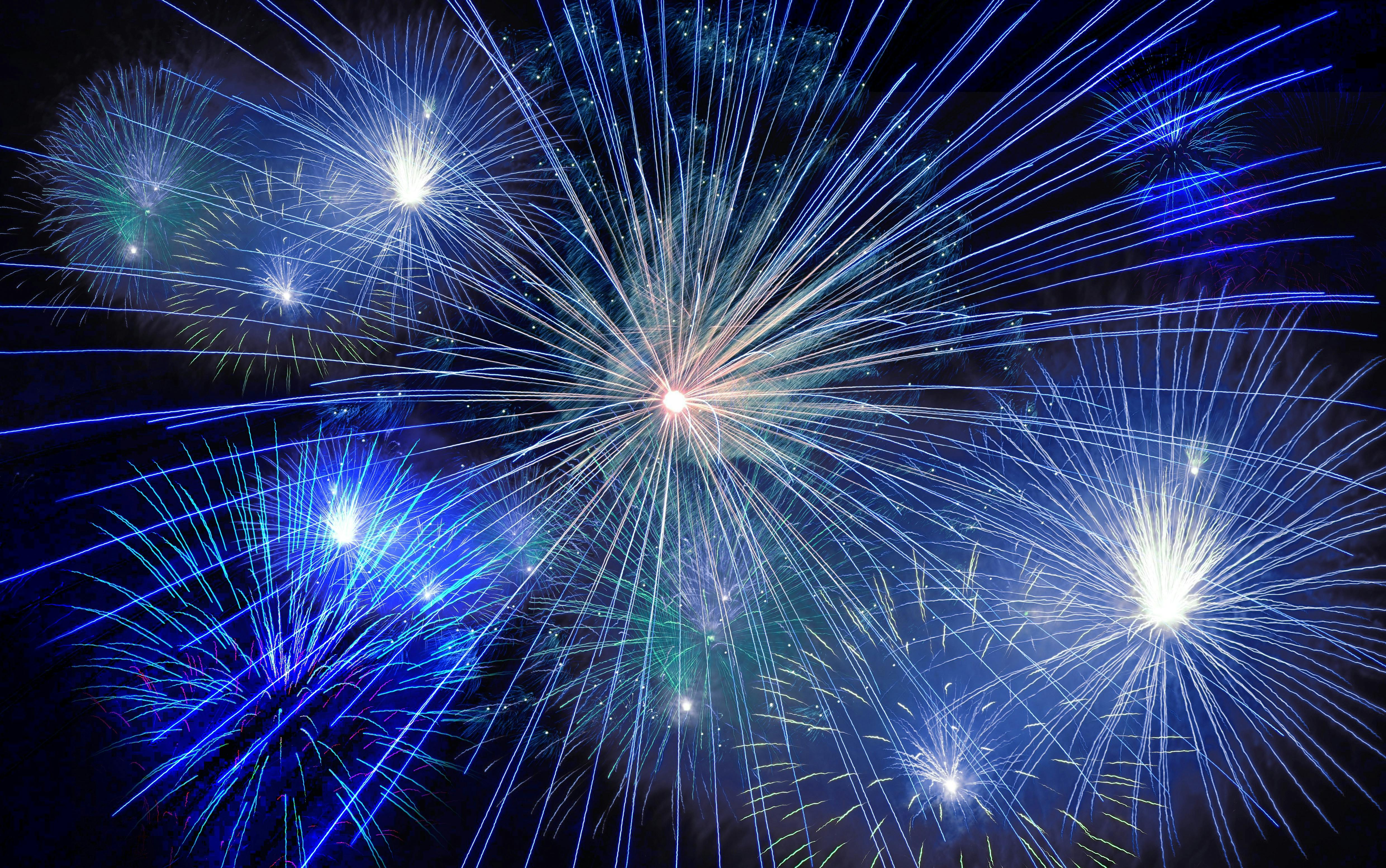 Happy New Year 2023 Wallpaper 4K, Fireworks, Sparklers