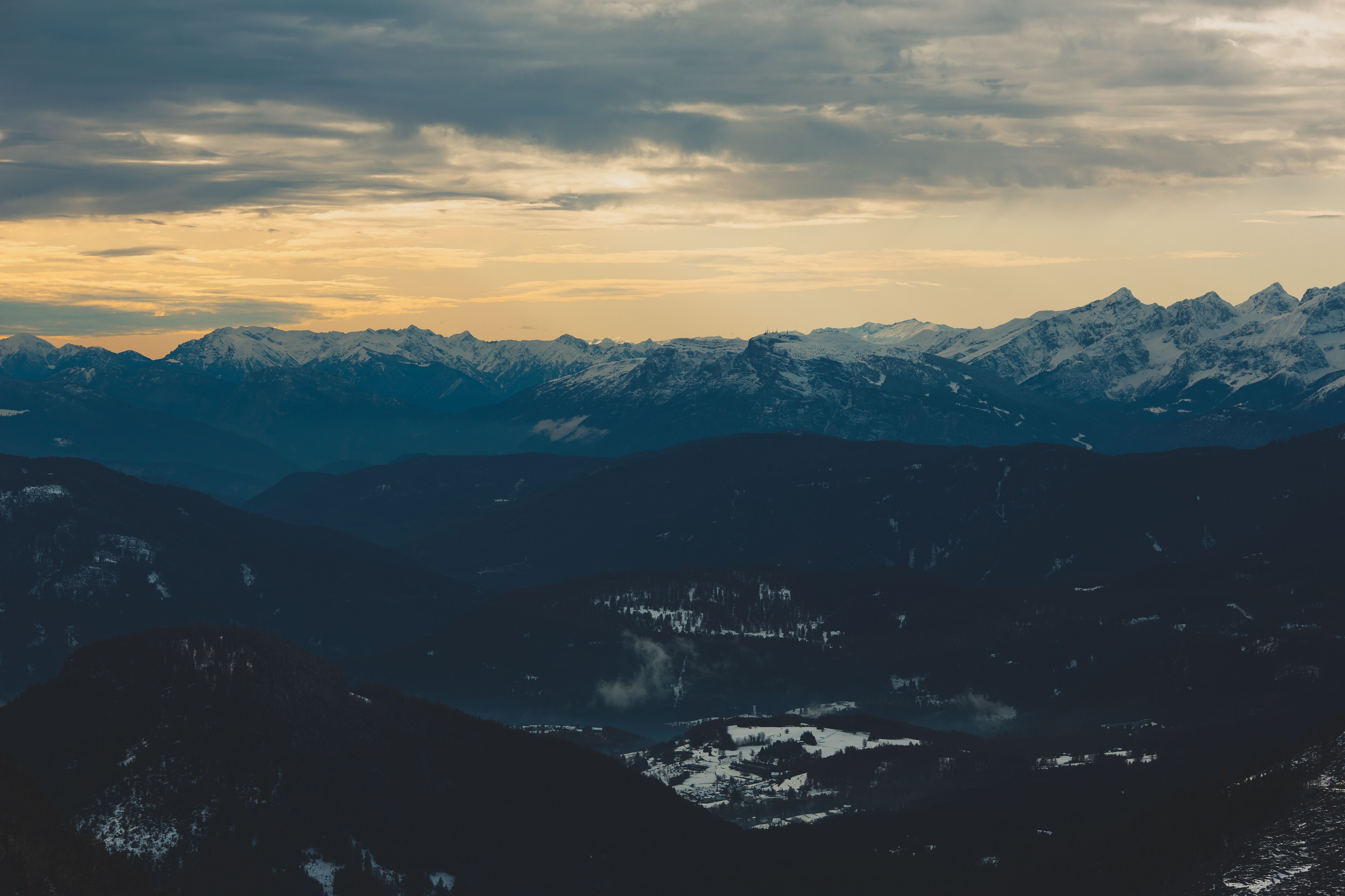 Black Mountains Under White Clouds · Free Stock Photo