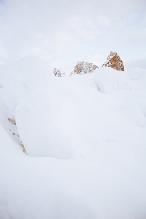 Photo Of Snow Covered Rock Formation