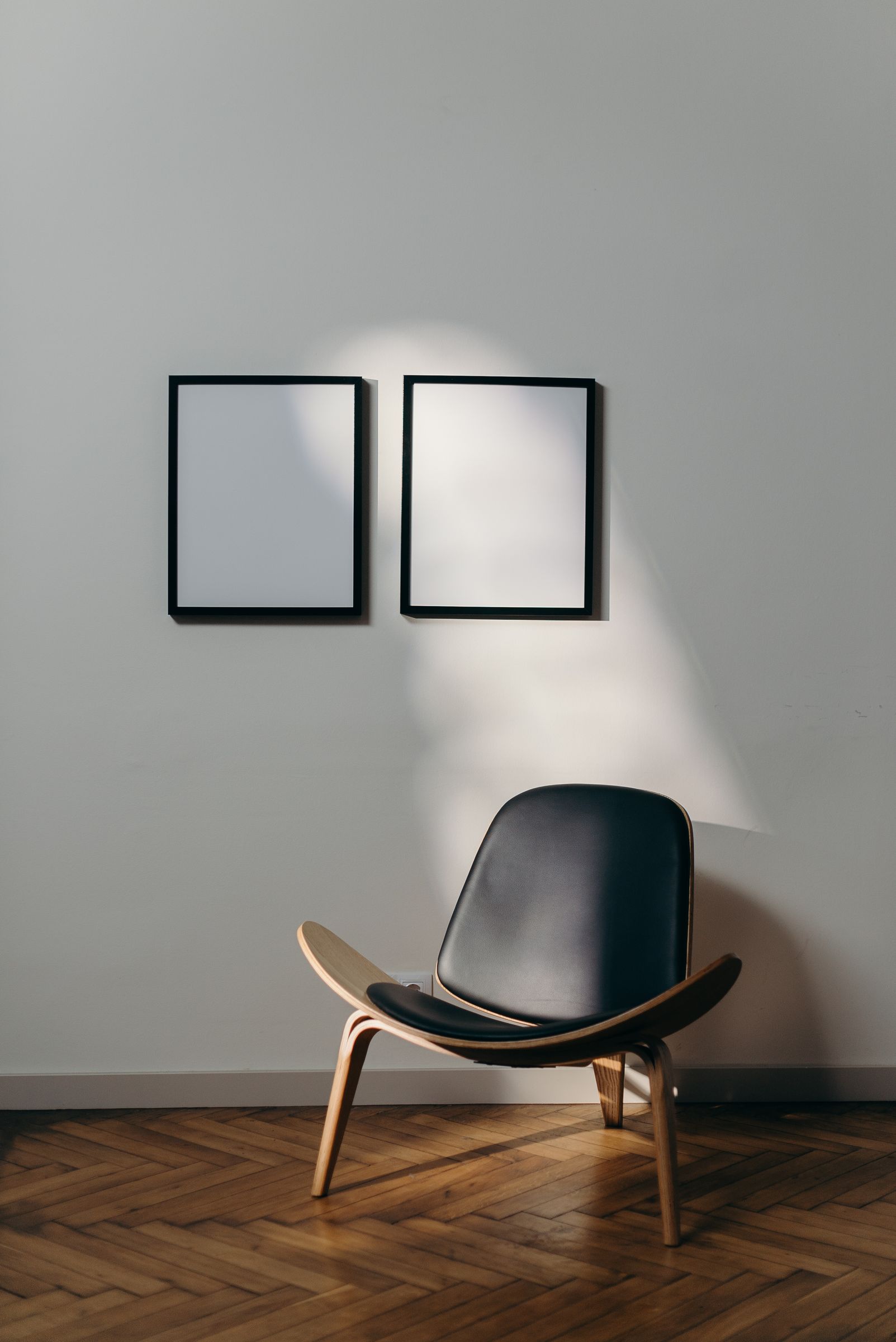 Gallery interior with framed art