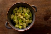 Sliced Apples in Ceramic Bowl