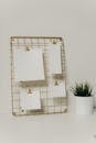 White and Brown Floral Board