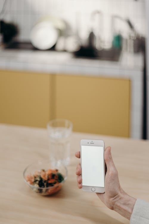Free Person Holding White Iphone 5 Stock Photo
