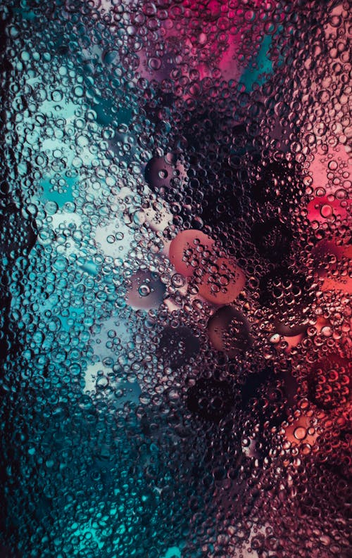 Red and Blue Water Droplets