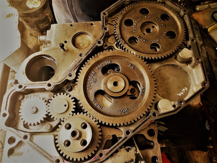 Close Up Of Clock Mechanism