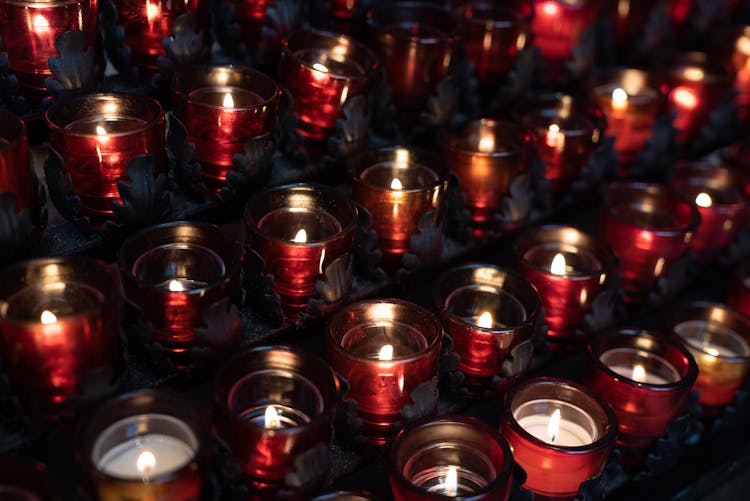 Votive Candles On Table