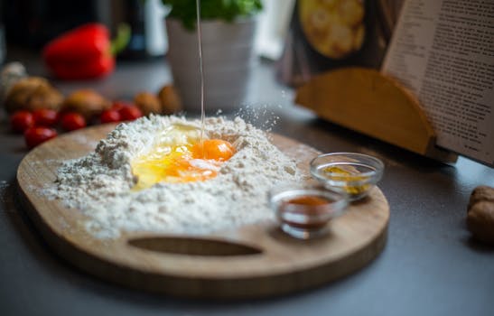 Free stock photo of blur, egg, flour, cooking