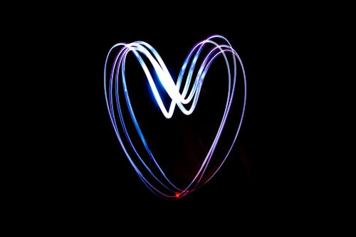 Glowing Lines in Heart Shape
