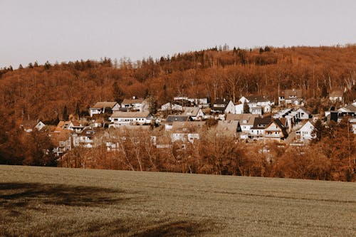 White and Brown Houses on Brown Field