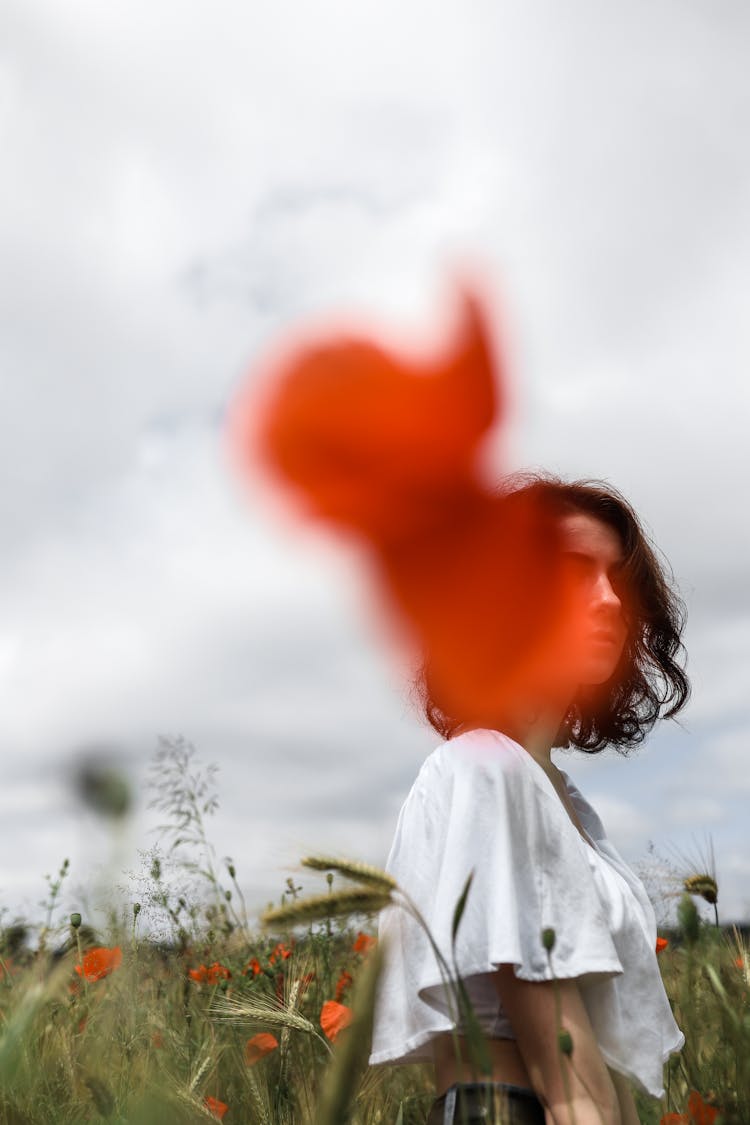 Flowers Covering Woman Face