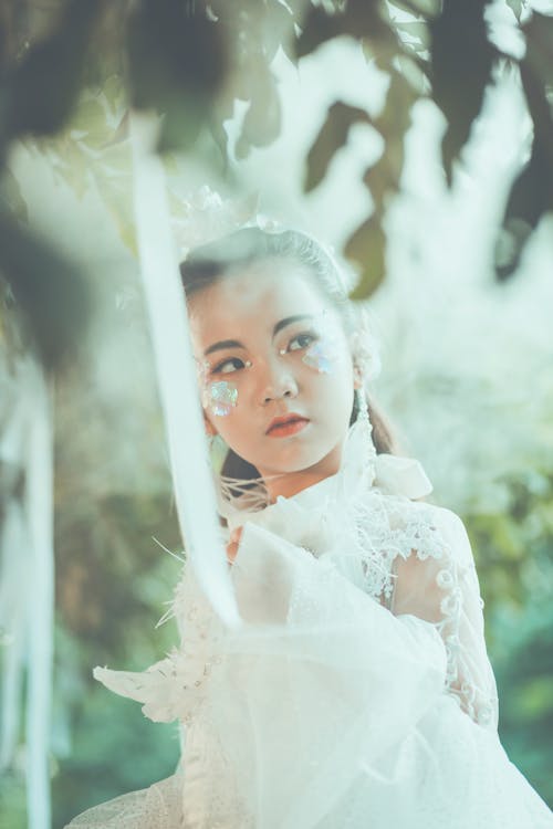 Woman in White Dress Standing