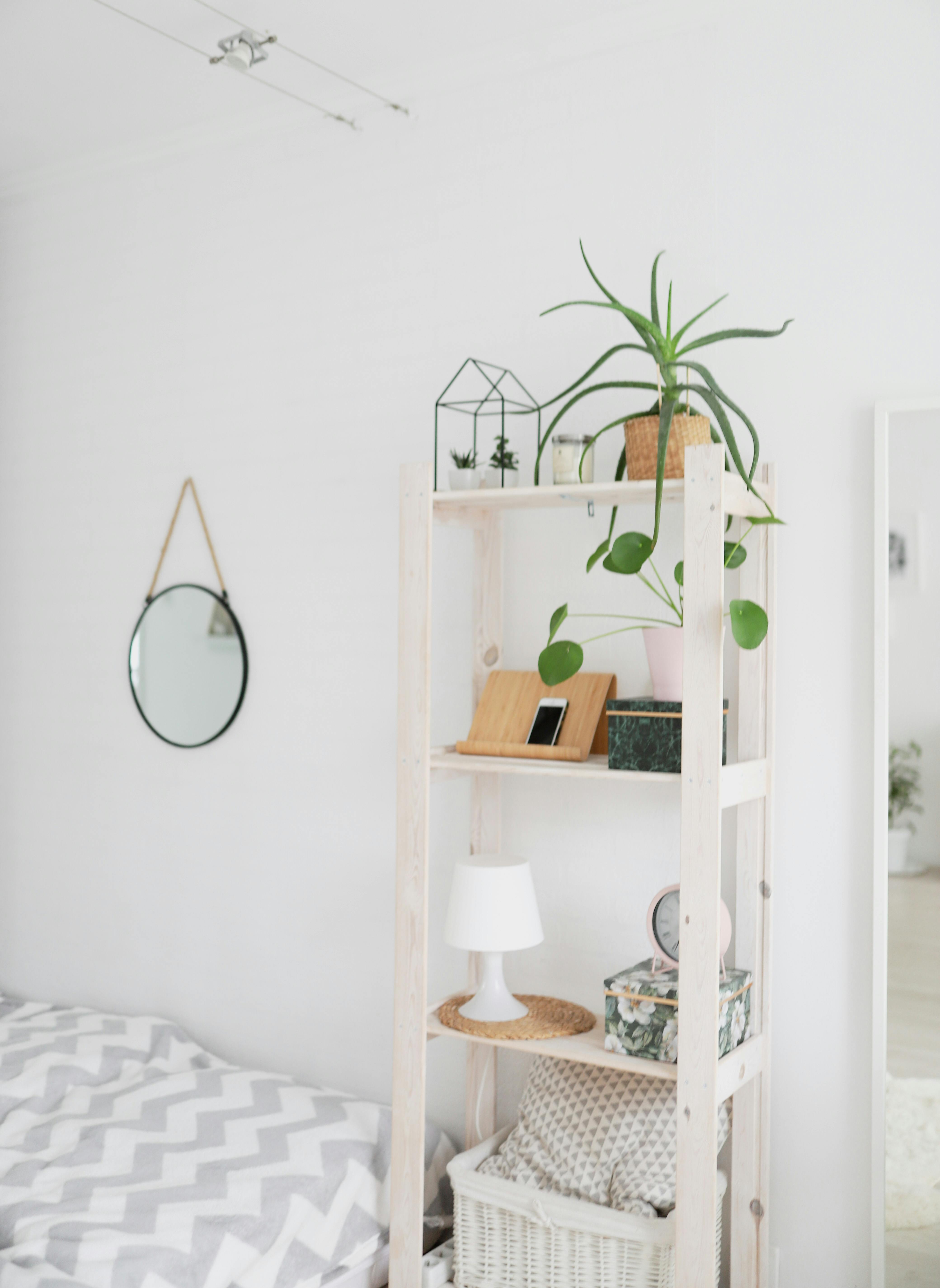 White Wooden Shelf Inside the Bedroom · Free Stock Photo
