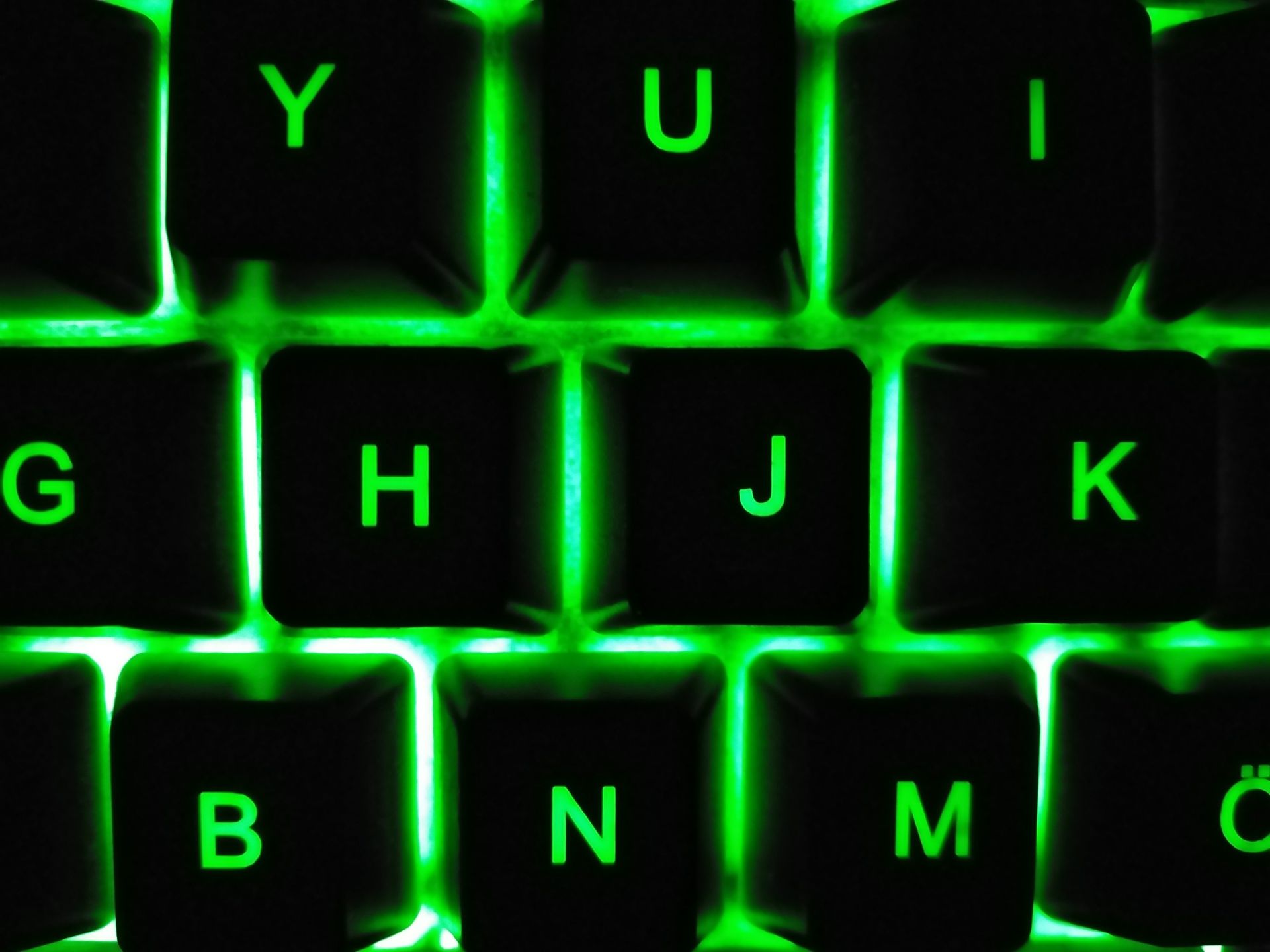 Keyboard with Green Backlight