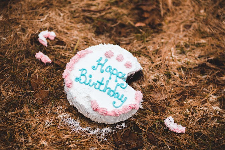 Happy Birthday Cake On Ground