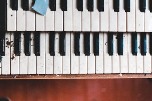 Free Black and White Piano Keys Stock Photo