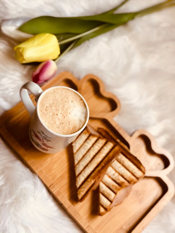 Free White Ceramic Mug on Brown Wooden Coaster Stock Photo