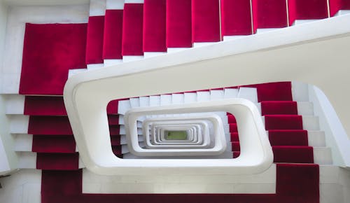 Top View Photo of Spiral Stairway