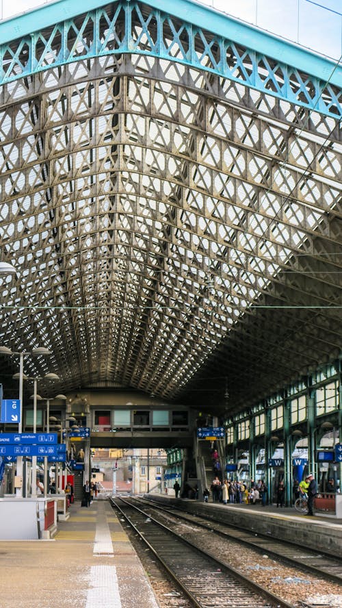 A Train Station with Steel Framed Ceiling