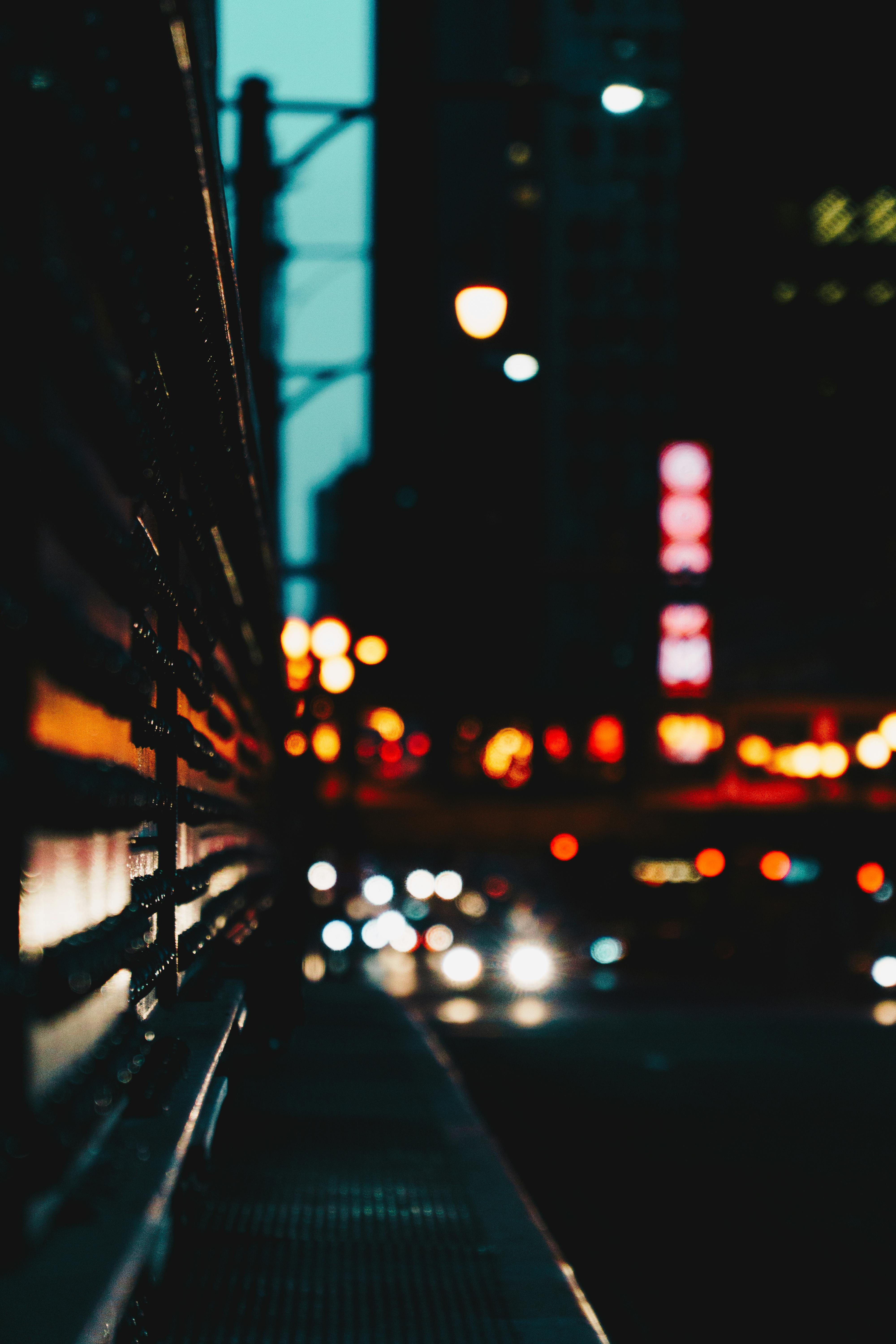 Road at Night with Blurred Background · Free Stock Photo