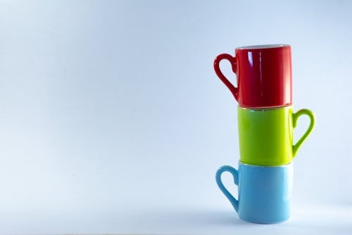 Blue, Pink and Green Ceramic Mug