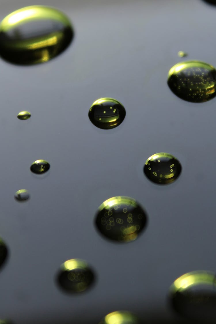 Abstract Background With Green Water Drops