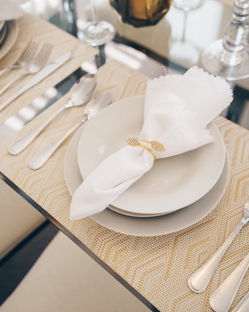 Free White Ceramic Plate on Table Stock Photo