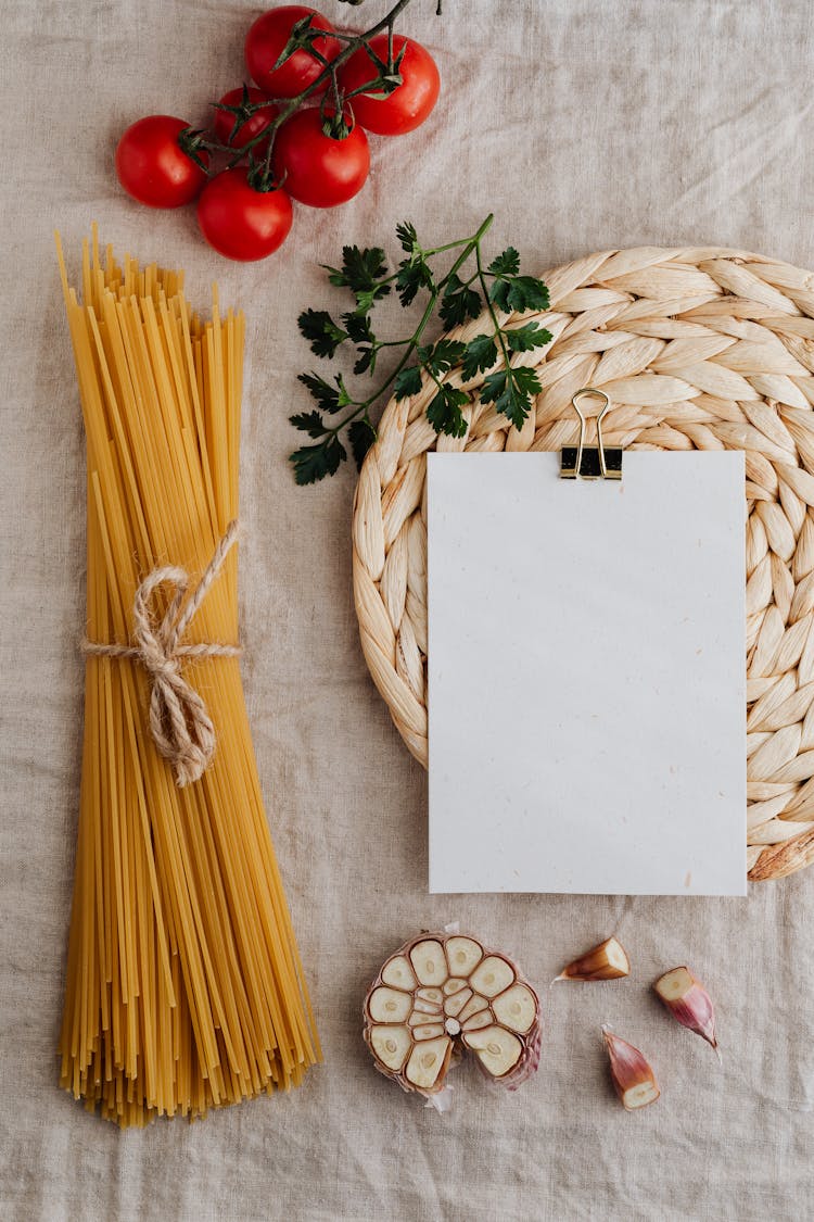 Uncooked Pasta With Ingredients 