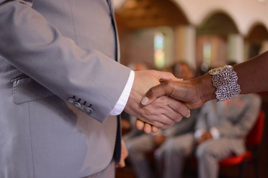 Man and Woman Handshake
