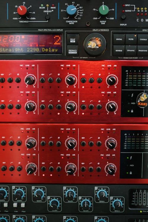 Free Red and Black Audio Mixer Stock Photo