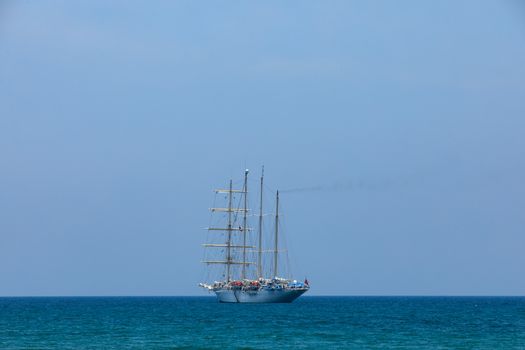 White Sail Boat on Sea