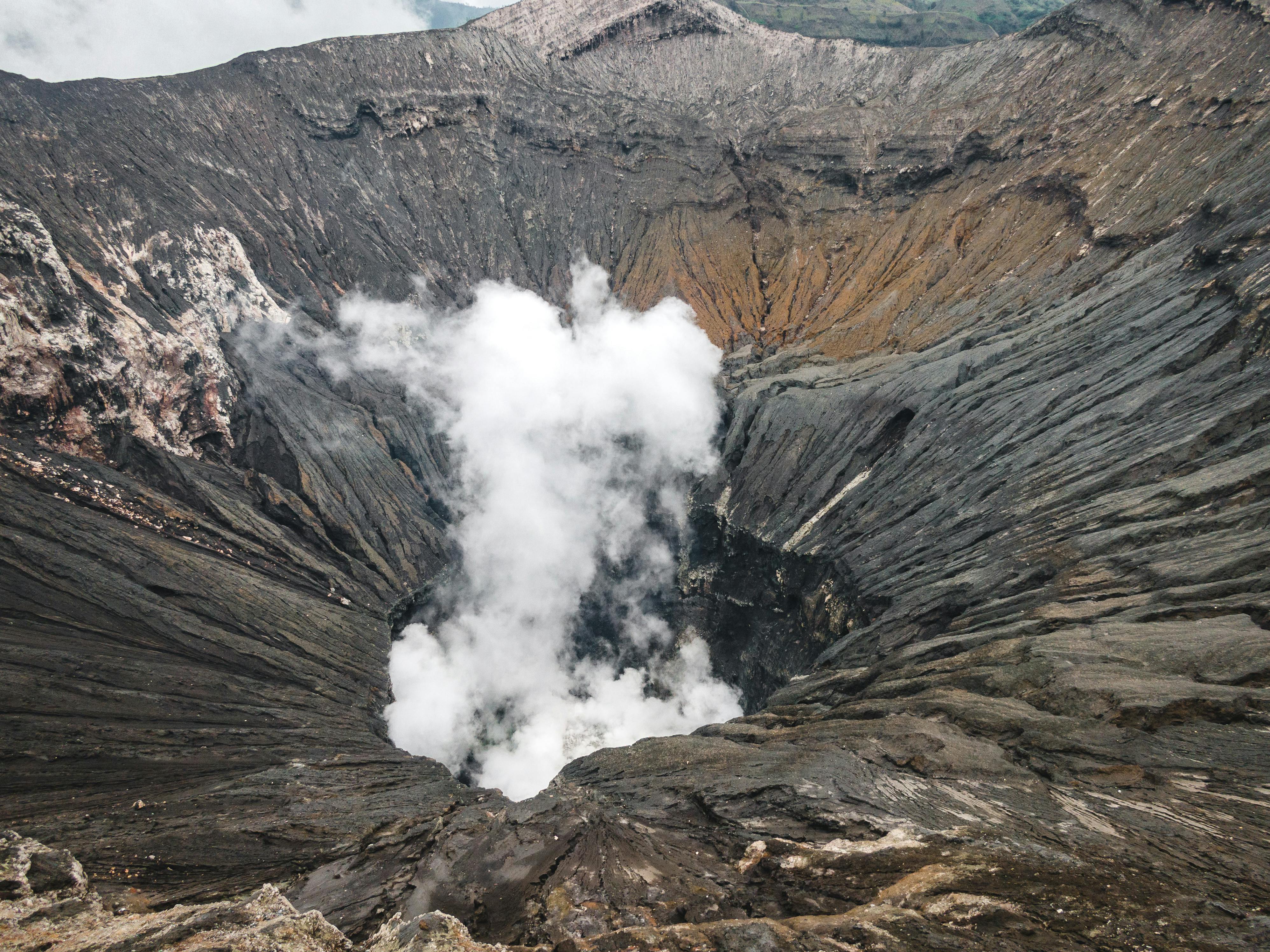 active volcanic crater