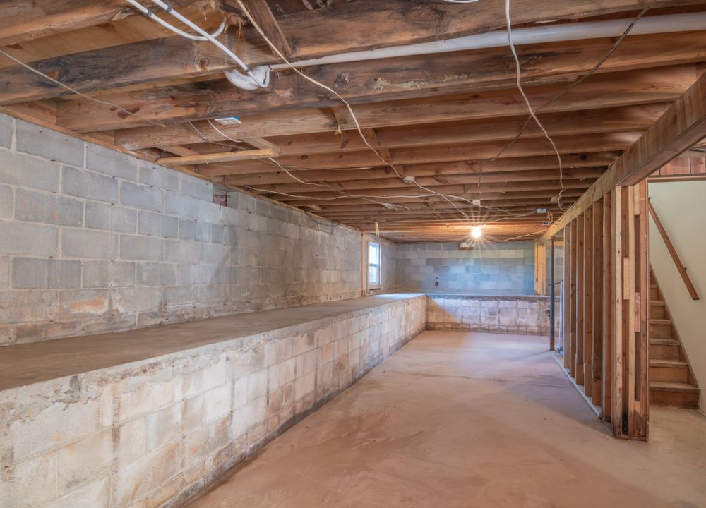 Bare soil floor and open vents in a crawl space, the main moisture source