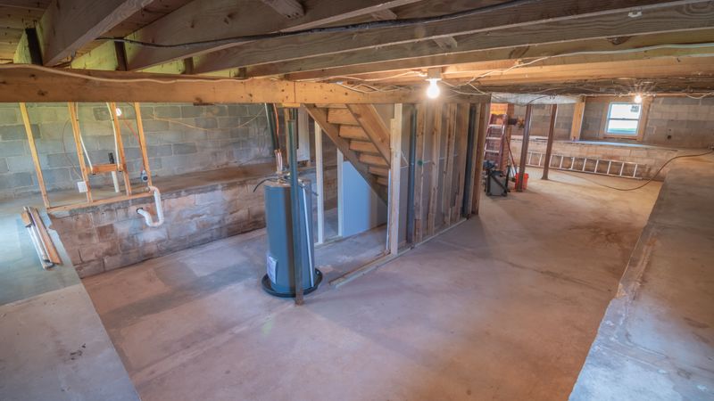 sump pump sitting in a basement sump pit with a discharge pipe